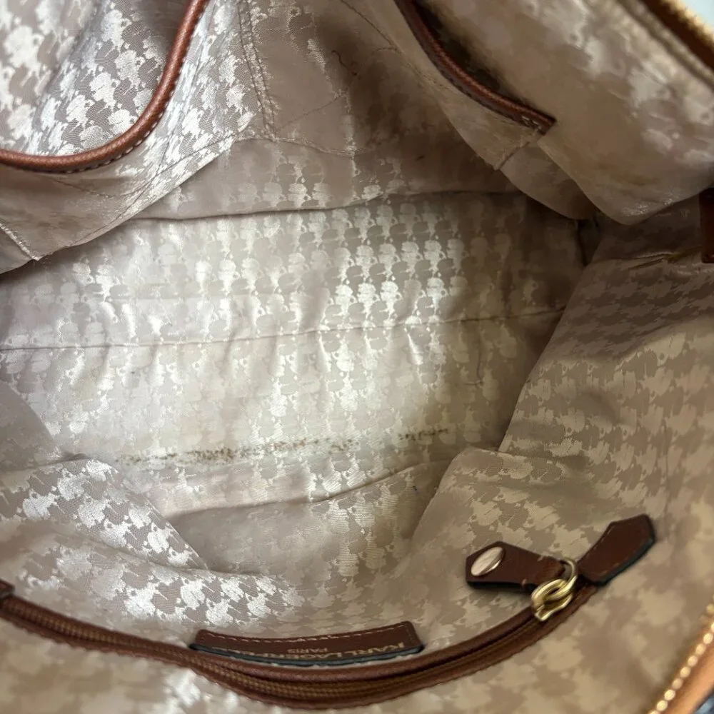 Karl Lagerfeld Paris Brown Monogram Large Paris Suki Tote Luxury Streetwear Chic